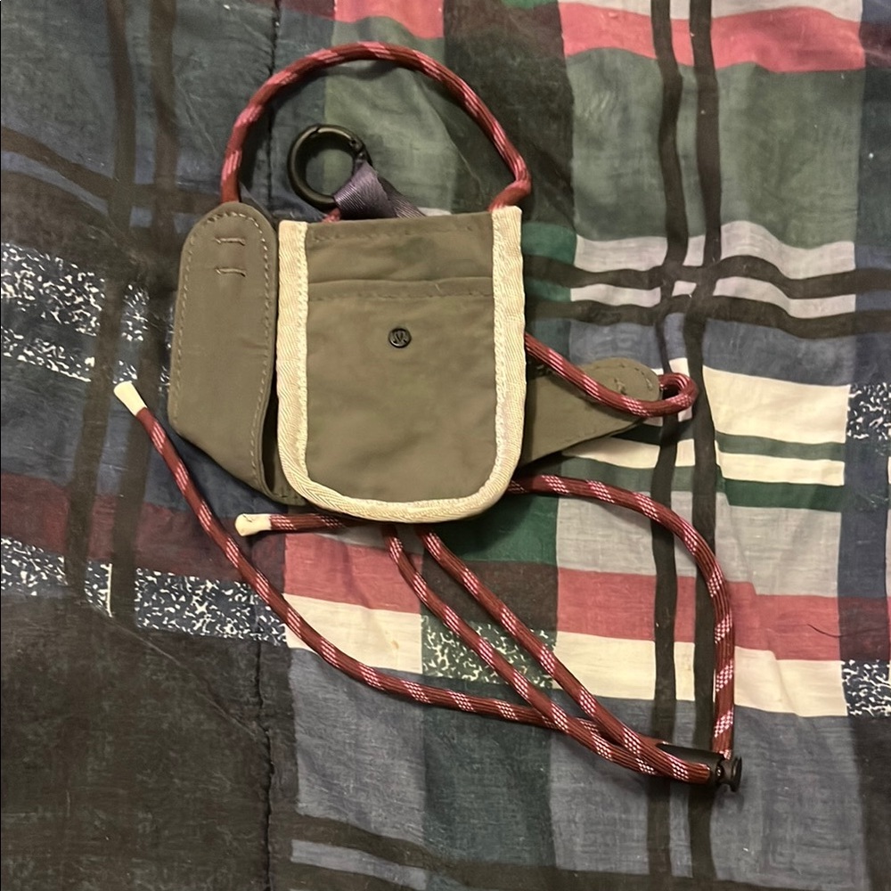 Lululemon Athletica Mini Bag in Olive and Burgundy. OBO